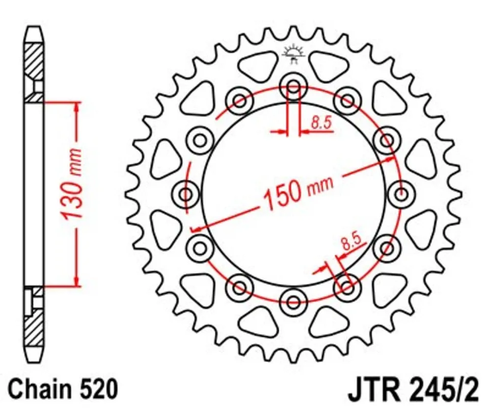 Ihned K Objednání Řetězová rozeta JT JTR 245/2-50 50 zubů, 520