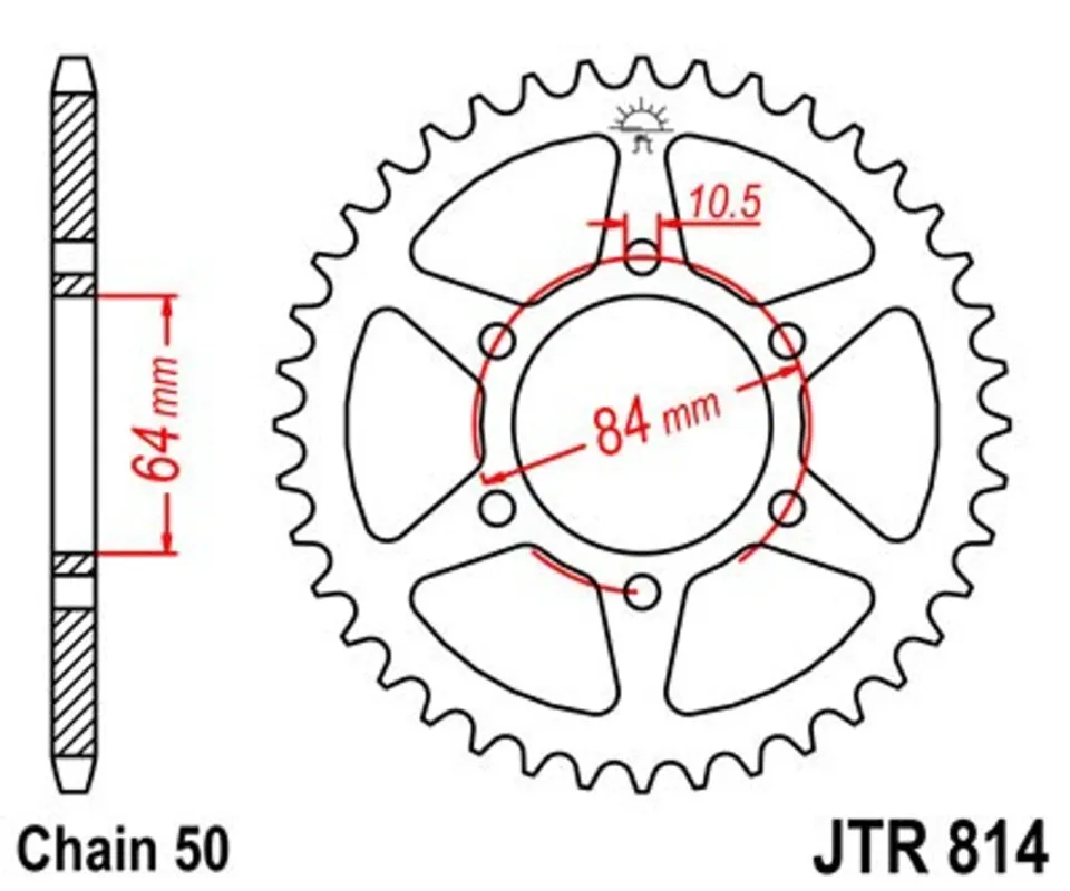 Řetězová rozeta JT JTR 814-45 45 zubů, 530 Kup Teď