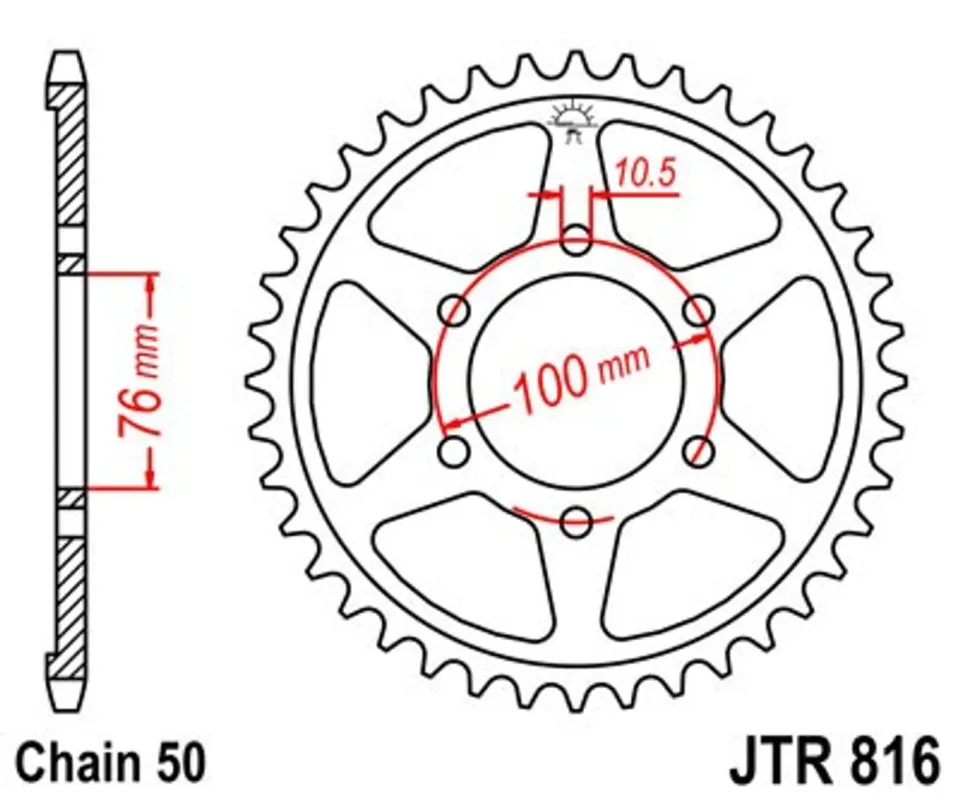 Nejlepší Volba Řetězová rozeta JT JTR 816-50 50 zubů, 530