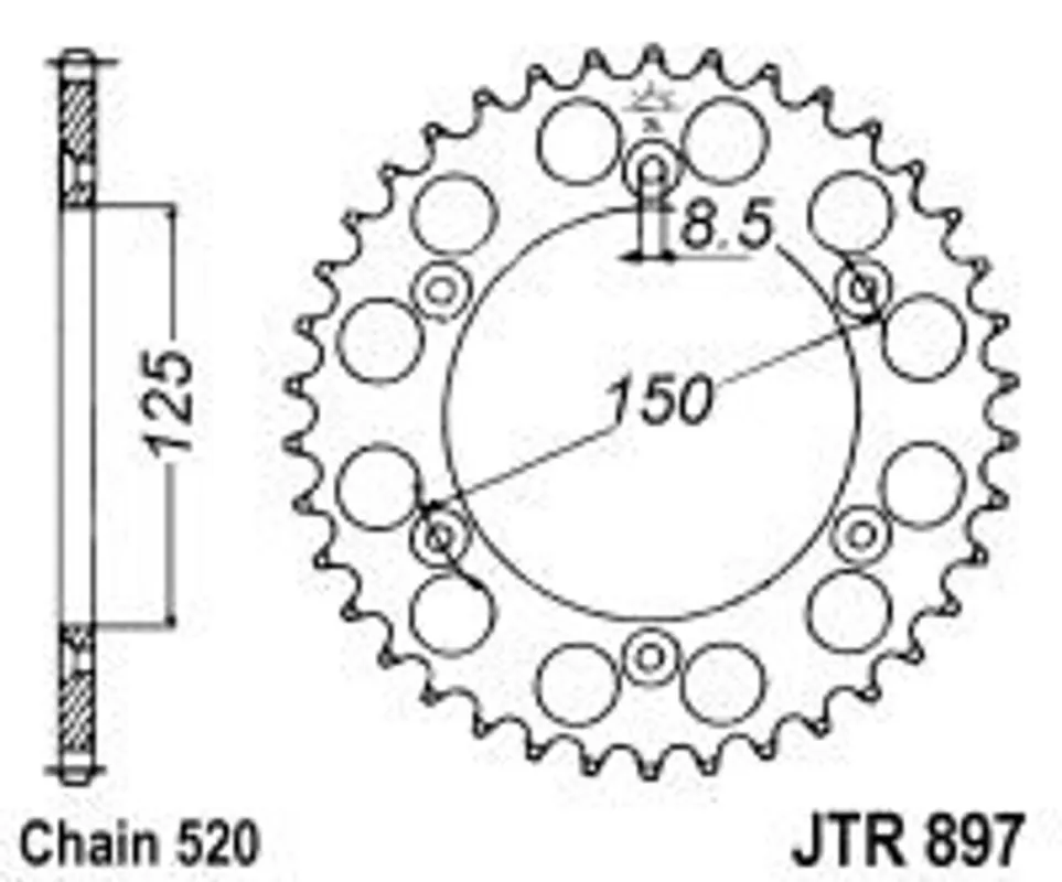 Rychlé Dodání Řetězová rozeta JT JTR 897-41 41 zubů, 520