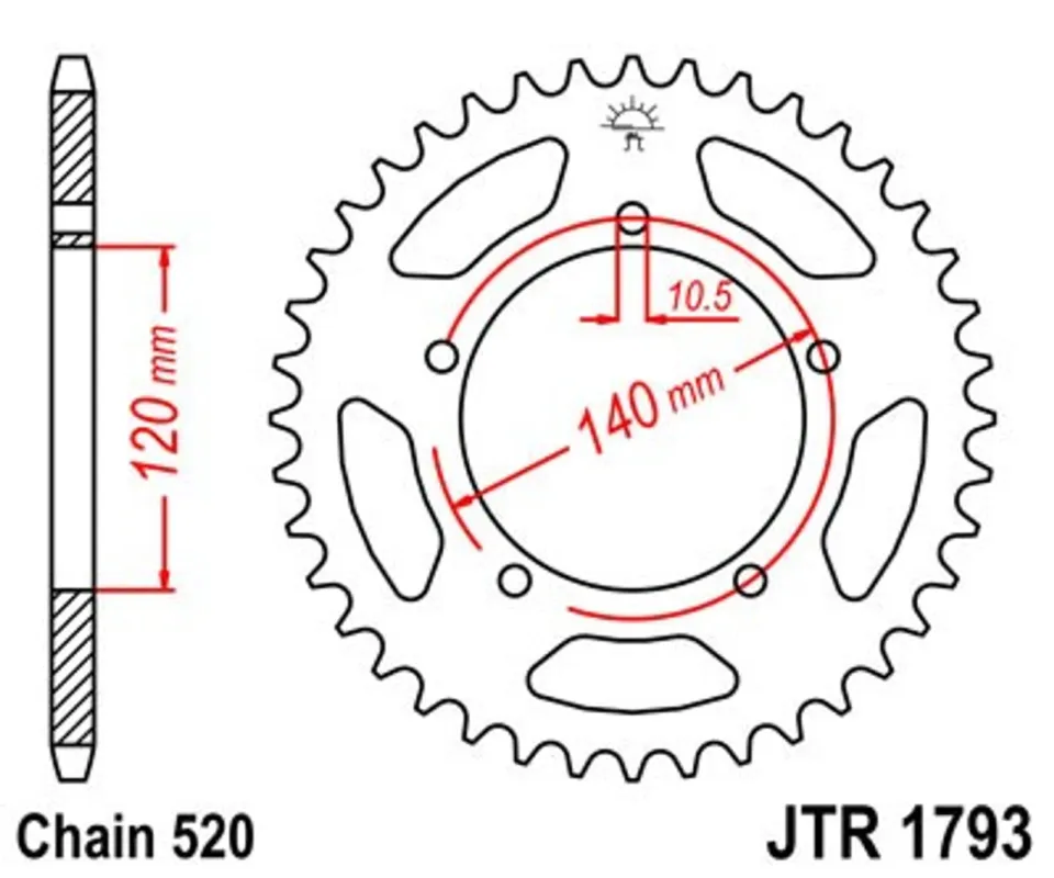Objednat Nyní Řetězová rozeta JT JTR 1793-42 42 zubů, 520