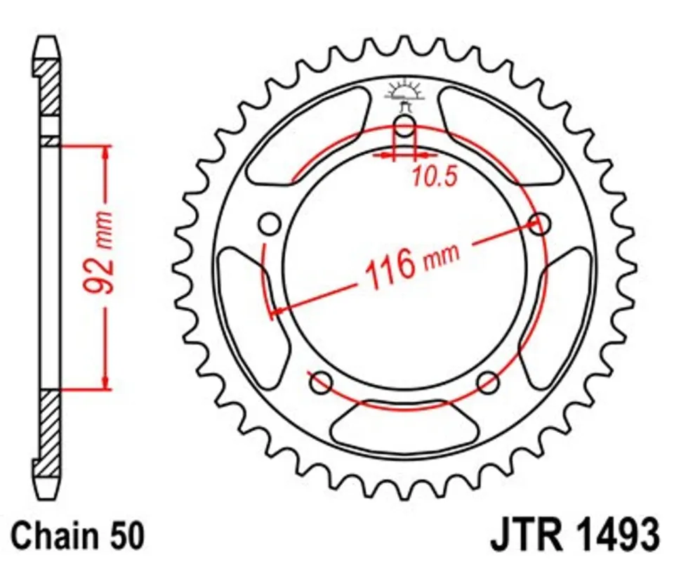 Řetězová rozeta JT JTR 1493-41 41 zubů, 530 Tovární Cena