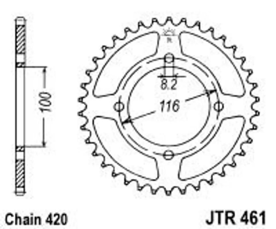 Nejprodávanější Řetězová rozeta JT JTR 461-49 49 zubů, 420