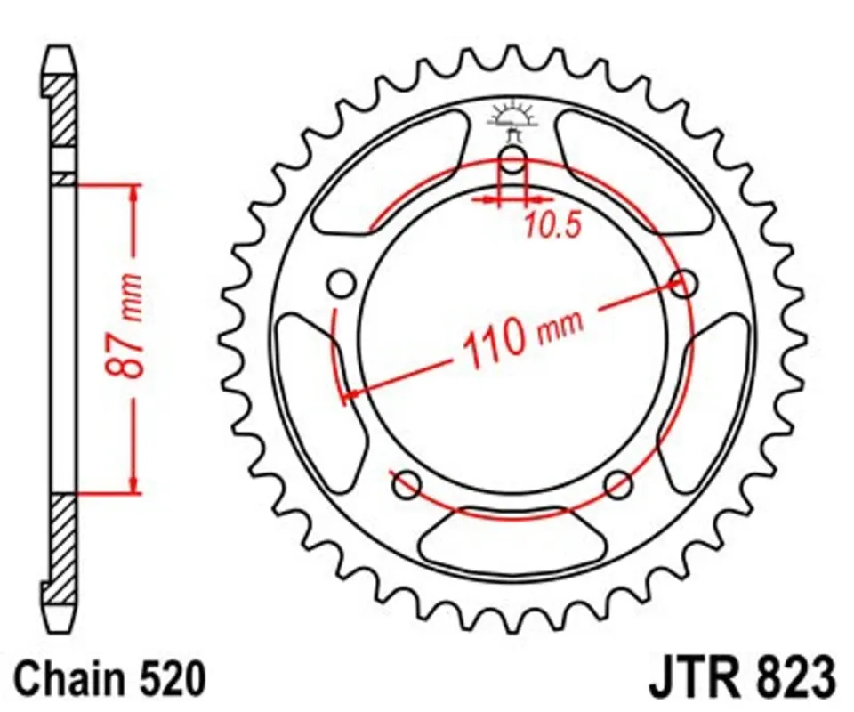 Nejlepší Cena Řetězová rozeta JT JTR 823-46 46 zubů, 520