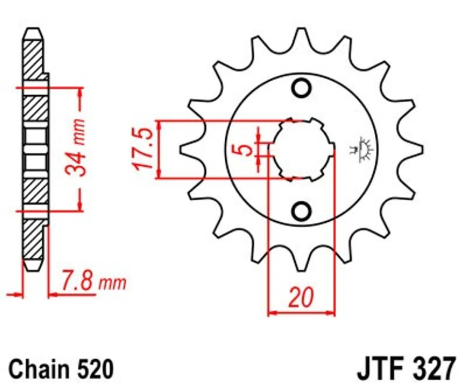 Řetězové kolečko JT JTF 327-11 11 zubů, 520 Finální Výprodej