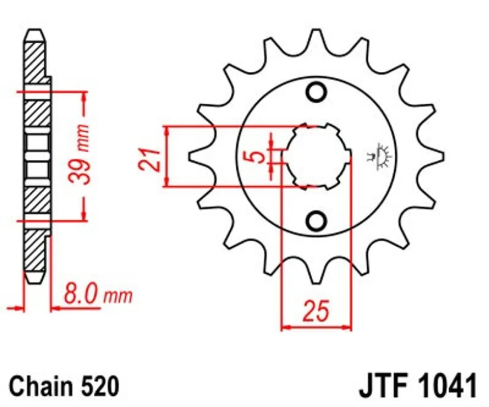 Autentický Řetězové kolečko JT JTF 1041-14 14 zubů, 520