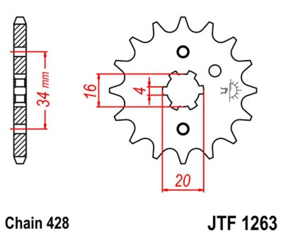 Top Prodej Řetězové kolečko JT JTF 1263-11 11 zubů, 428