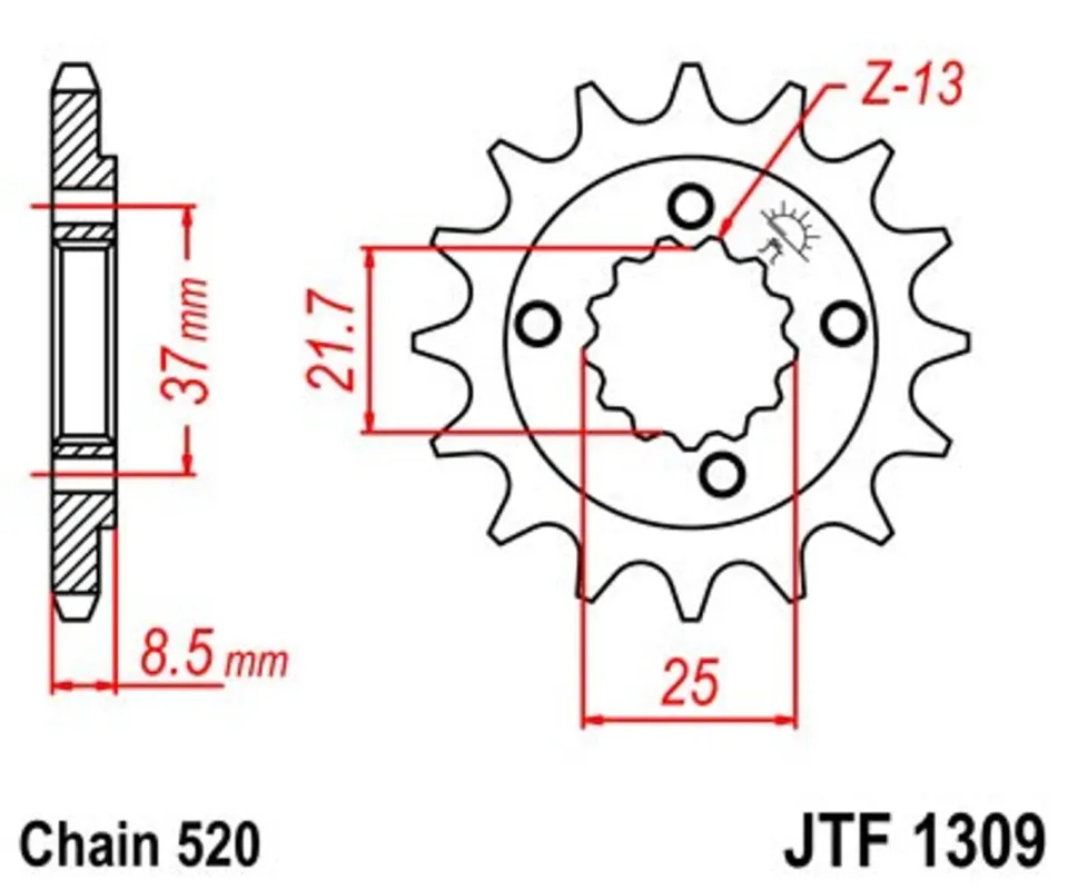 Super Cena Řetězové kolečko JT JTF 1309-15 15 zubů, 520