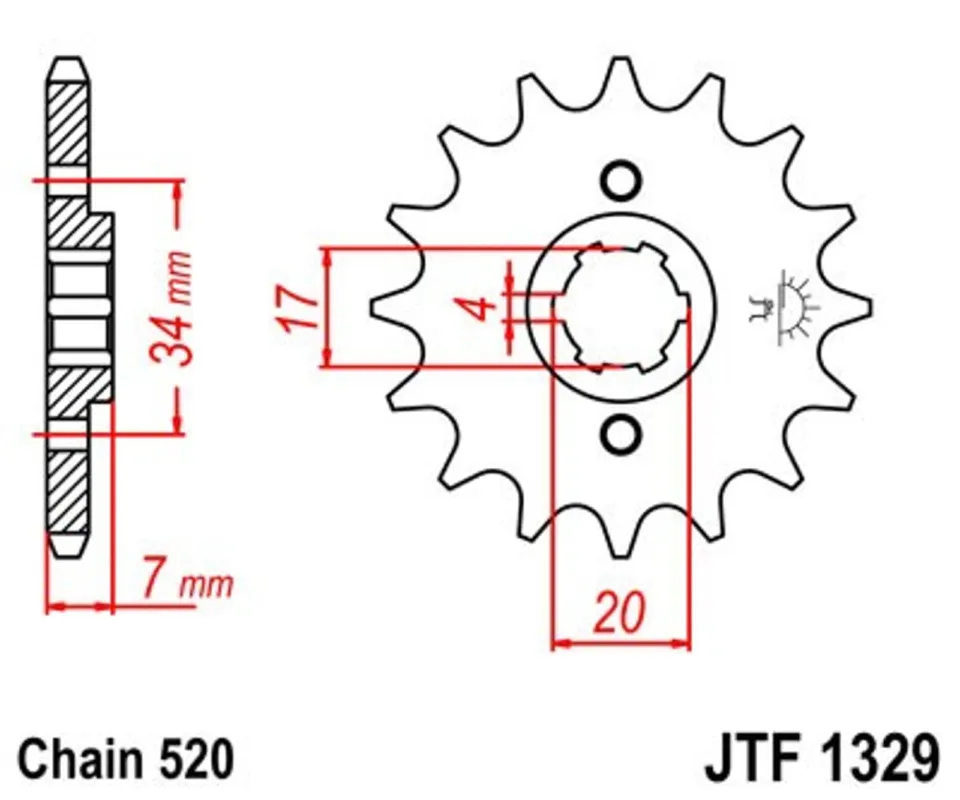 Originální Řetězové kolečko JT JTF 1329-13 13 zubů, 520