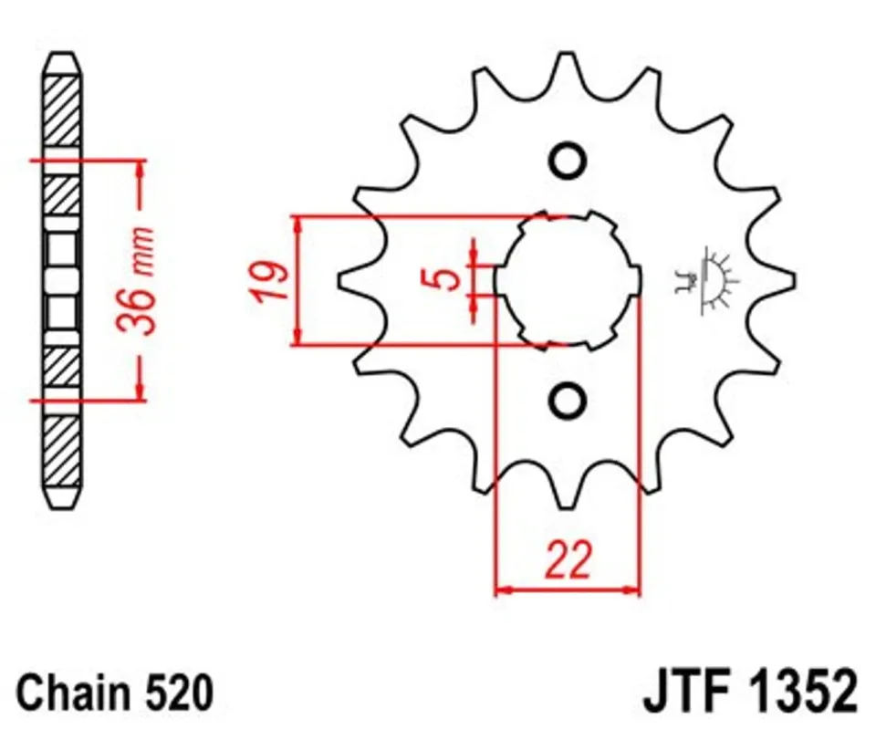 Řetězové kolečko JT JTF 1352-13 13 zubů, 520 Autentický