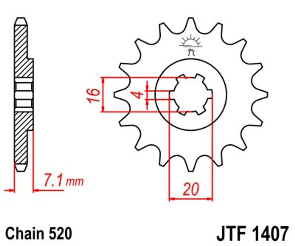 Vrácení Zdarma Řetězové kolečko JT JTF 1407-10 10 zubů, 520