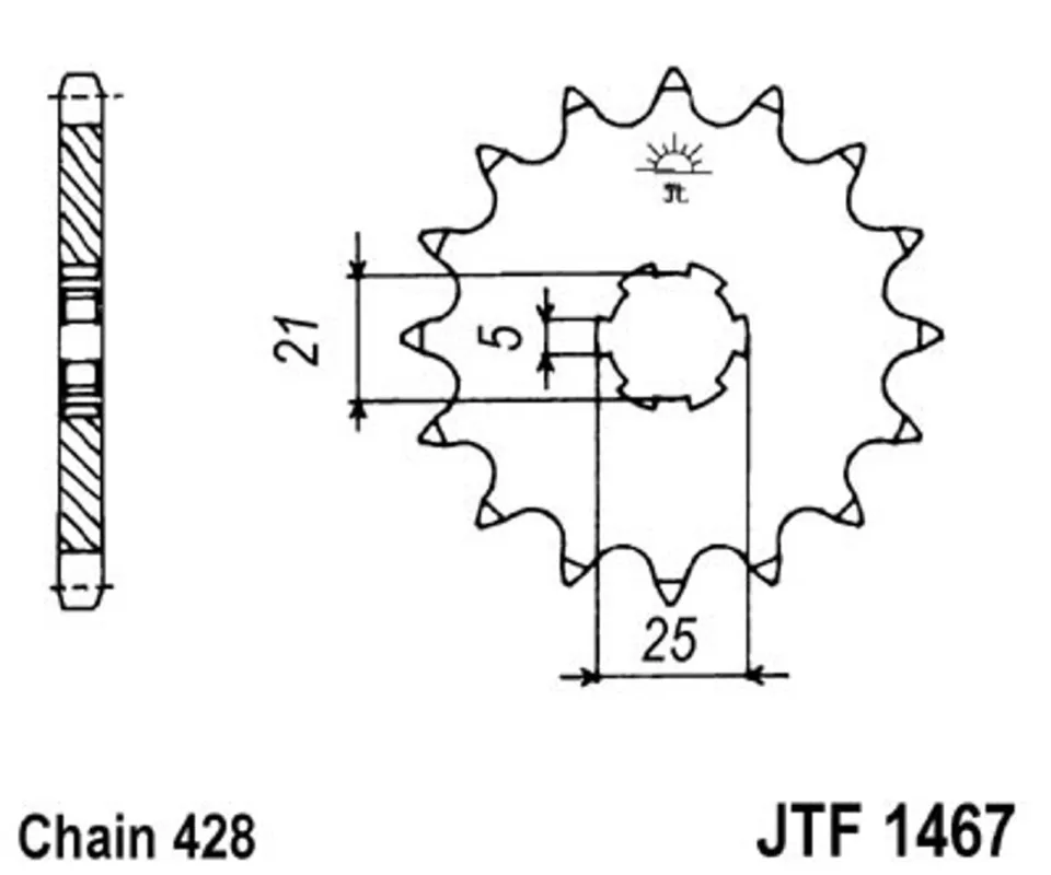 Top Prodej Řetězové kolečko JT JTF 1467-13 13 zubů, 428