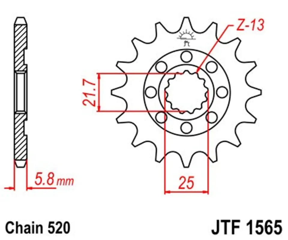 Super Cena Řetězové kolečko JT JTF 1565-12 12 zubů, 520