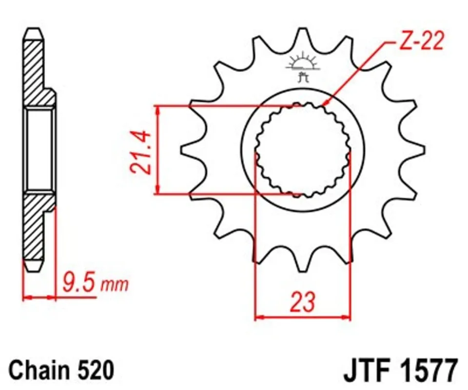Vrácení Zdarma Řetězové kolečko JT JTF 1577-15 15 zubů, 520