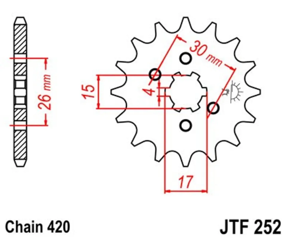 Řetězové kolečko JT JTF 252-12 12 zubů, 420 Kup Teď
