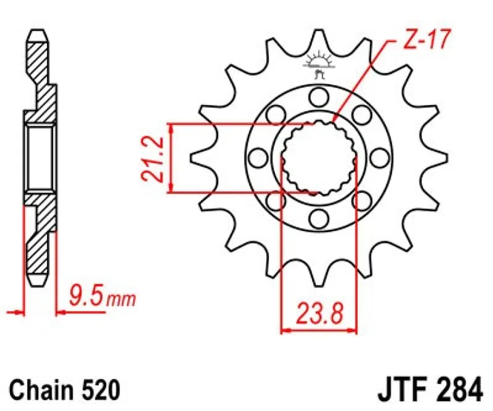Řetězové kolečko JT JTF 284-12 12 zubů, 520 Nejprodávanější