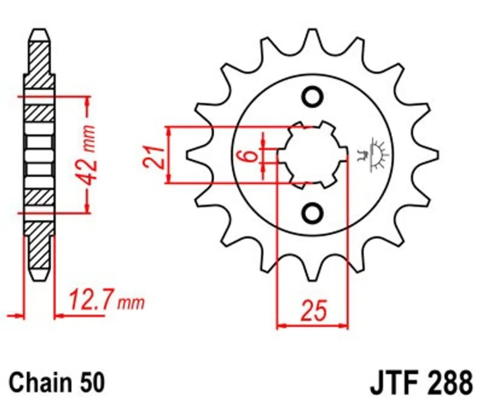 Řetězové kolečko JT JTF 288-15 15 zubů, 530 Jen Po Omezenou Doba