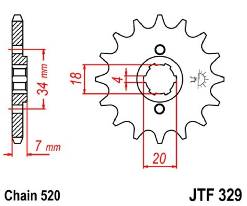 Řetězové kolečko JT JTF 329-12 12 zubů, 520 Must-Have