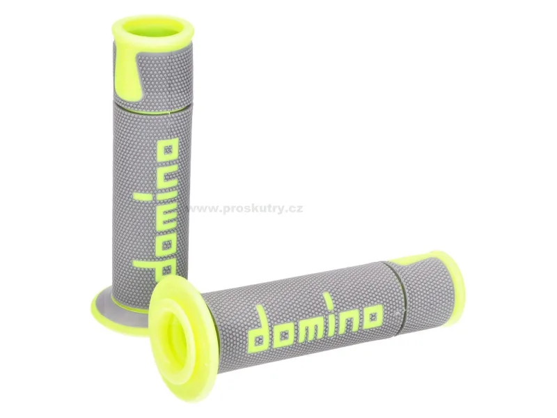 Kup Teď Sada rukojetí Domino A450 On-Road Racing šedá / žlutá s otevřenými konci
