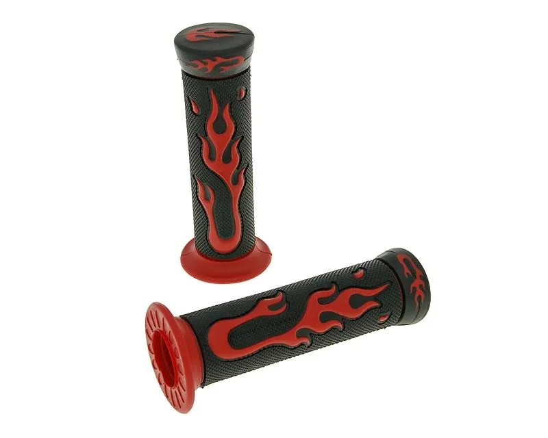 Cenová Bomba handlebar rubber grip set Flame black, red